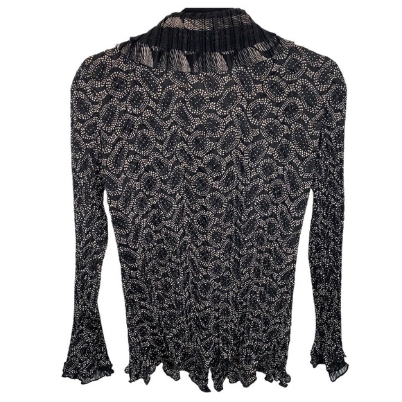 Alberto Makali Vintage Gothic Bohemian Black Chiffon Blouse Top Women's sz M - Picture 4 of 8